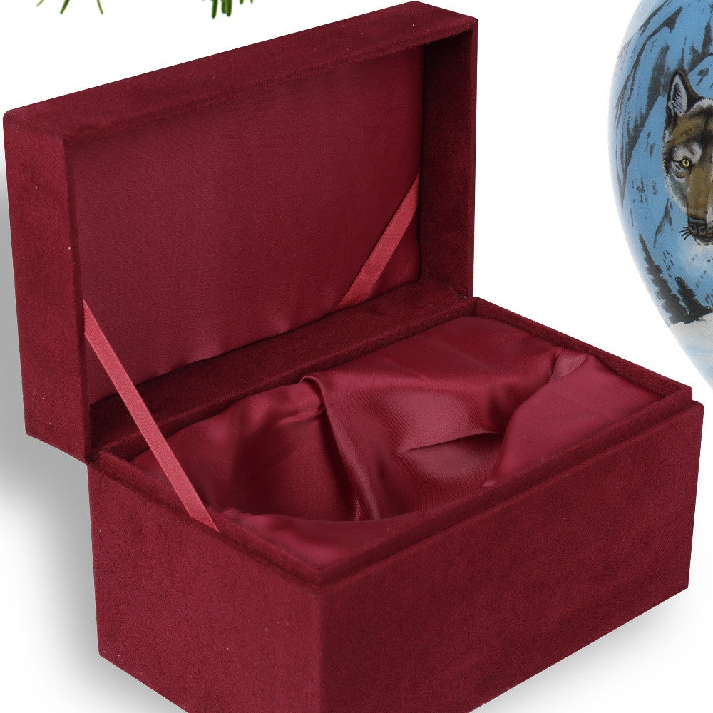 Pack of Wolves Hand Painted Mouth Blown Glass Ornament