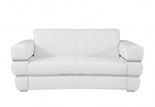 White Italian Leather Plush Density Solid Color Love Seat 75