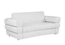 White Italian Leather Plush Density Solid Color Love Seat 75