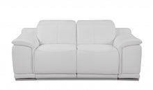 White Italian Leather Reclining  Love Seat 72