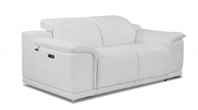 White Italian Leather Reclining  Love Seat 72