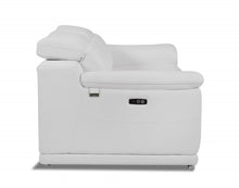 White Italian Leather Reclining  Love Seat 72