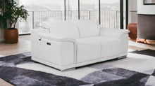 White Italian Leather Reclining  Love Seat 72