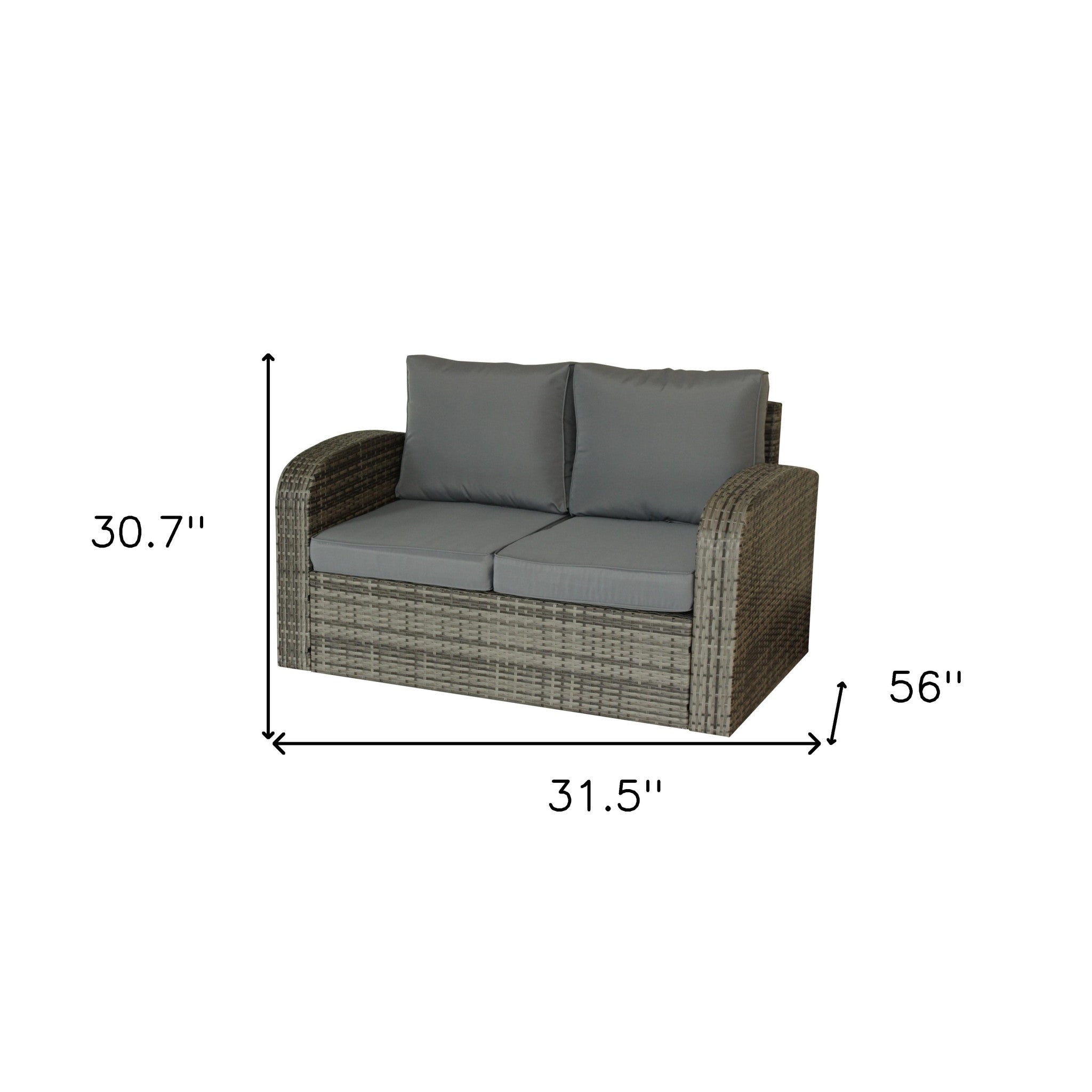 32" Gray Standard Love Seat