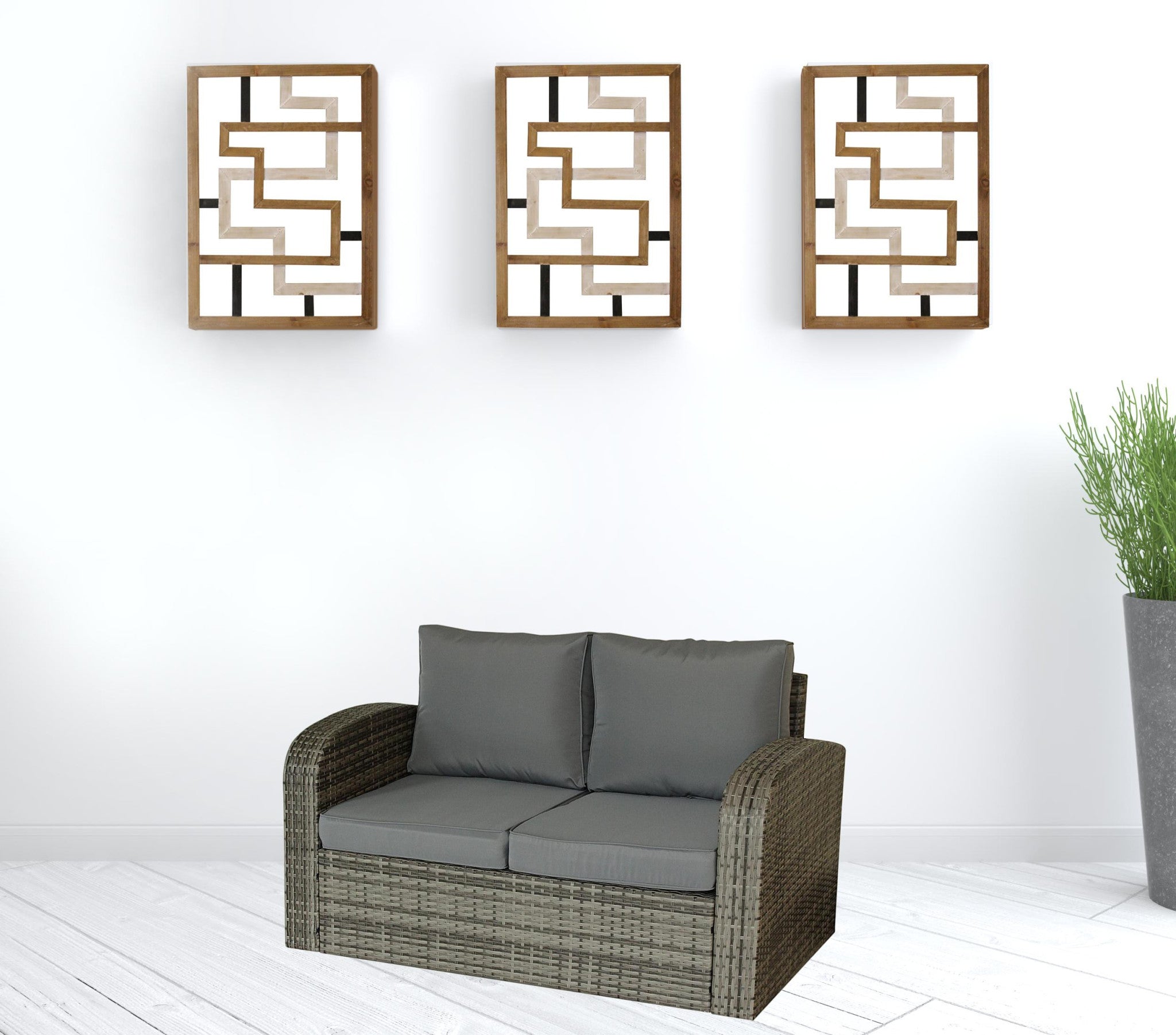 32" Gray Standard Love Seat