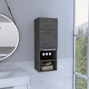 32" Smoky Gray Oak Accent Cabinet With Three Shelves