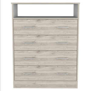 33" Light Grey Manufactured Wood Four Drawer Standard Dresser