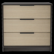 Black And Light Oak Wood Three Drawer Standard Dresser 28