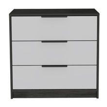 White And Smokey Oak Wood Three Drawer Standard Dresser 28