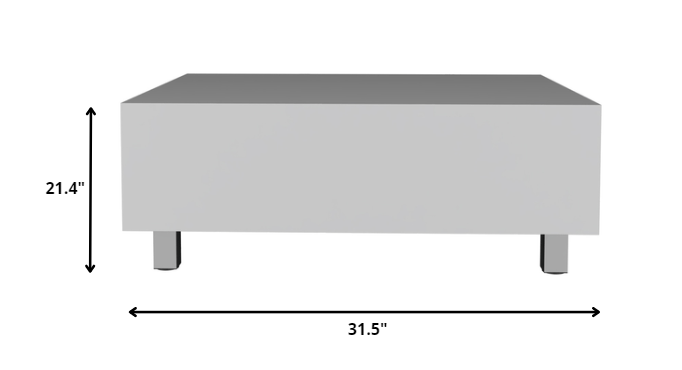 32" White Manufactured Wood Rectangular Lift Top Coffee Table With Drawer And Shelf