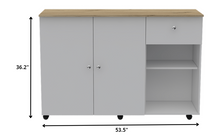 Sleek and Modern White Pine Kitchen Island Cart