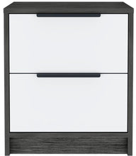Stylish Smokey Oak and White Two Drawer Nightstand