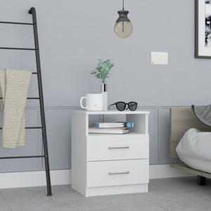 Modern and Stylish White Particle Bedroom Nightstand