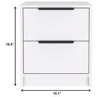 Stylish White Two Drawer Nightstand