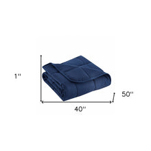 Navy Blue Travel Weight Microfiber Throw Blanket