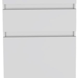 White Wood Two Drawer Vanity Chest 23"