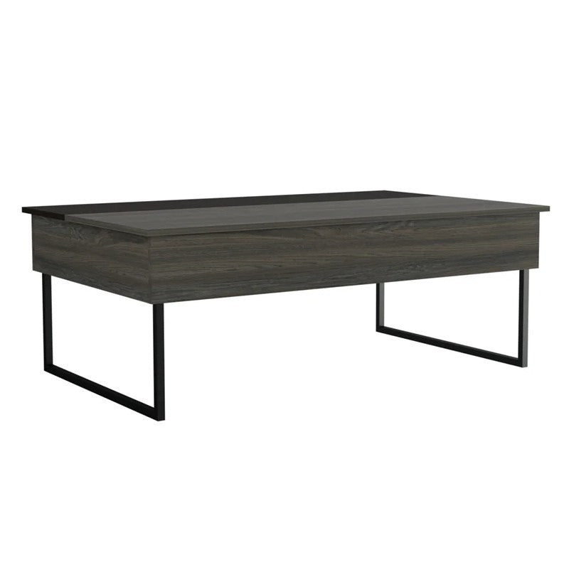 Black Wood Rectangular Lift Top Coffee Table 49"