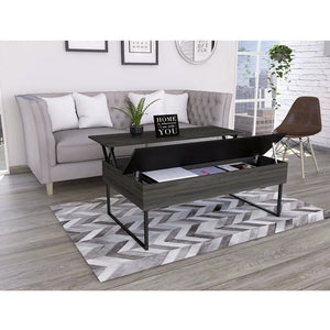 Black Wood Rectangular Lift Top Coffee Table 49"