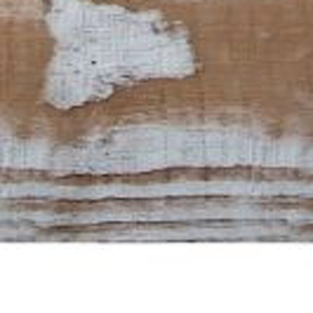 5" x 48" Thermo Treated Natural Brown and Whitewash Wood Wall Plank Set