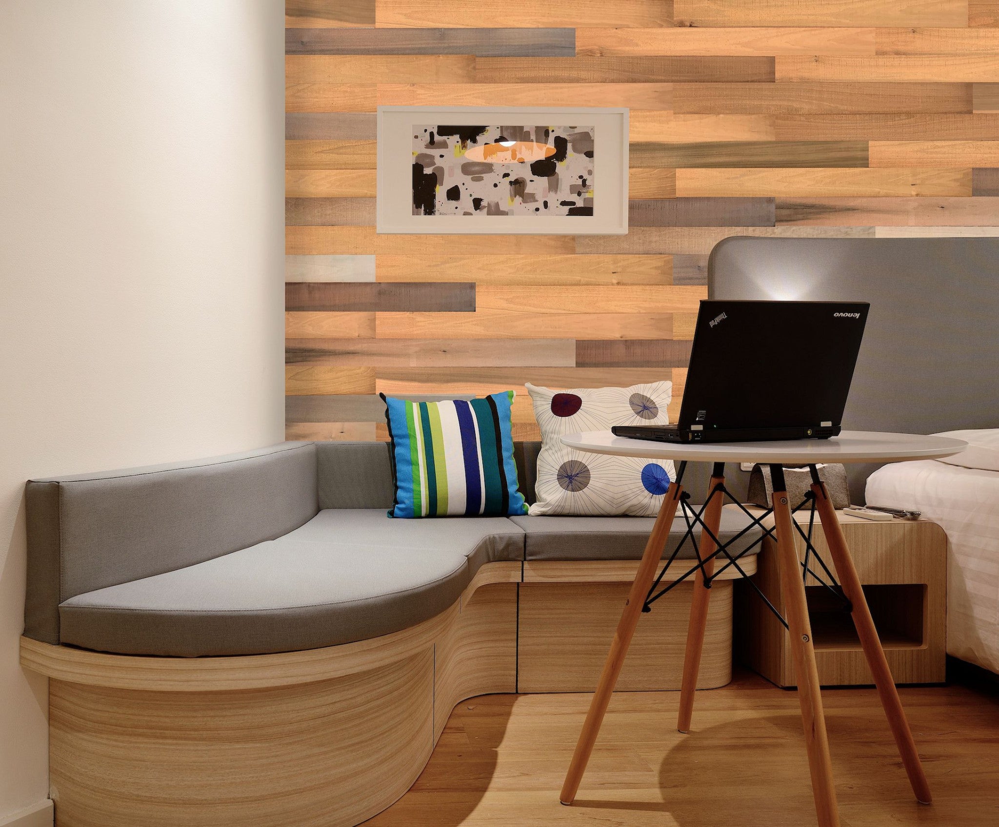 5" x 48" Thermo Treated Brown Rustic Wood Large Wall Plank Set