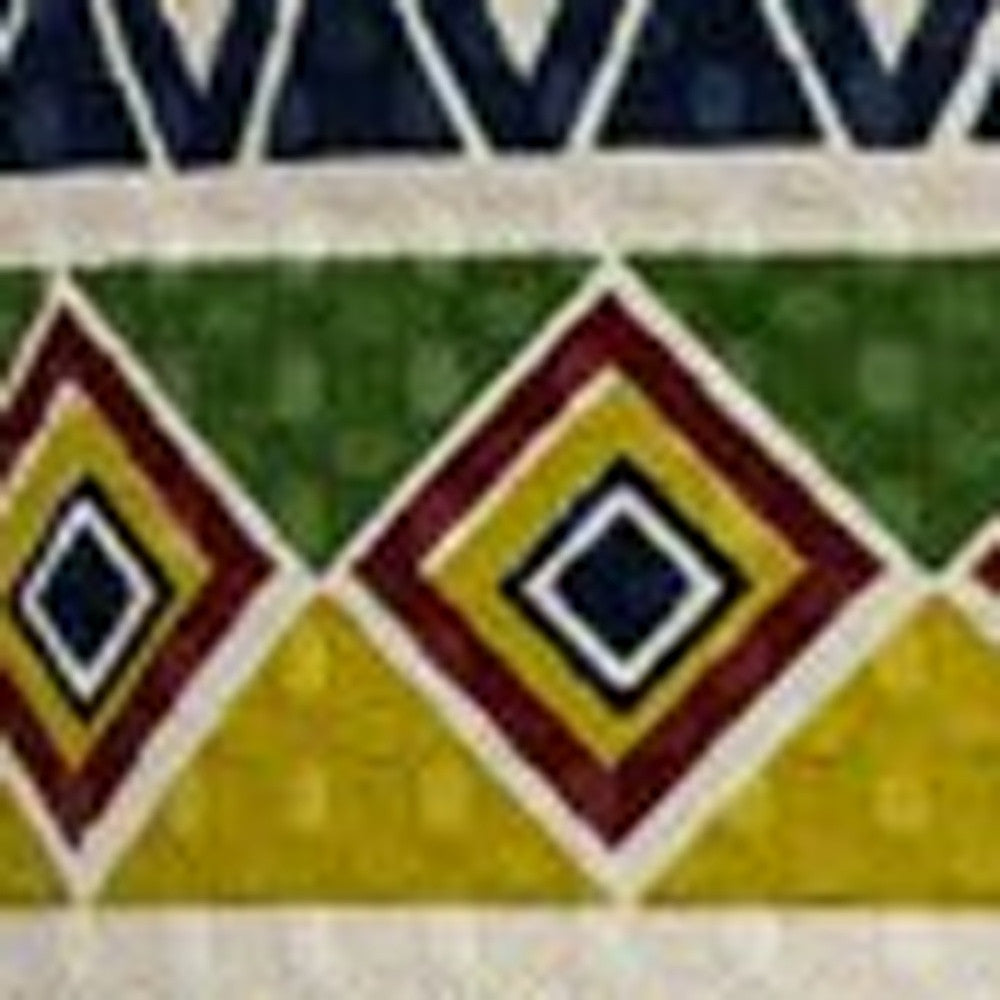 20 X 20 Green And Black Zippered 100% Cotton Throw Pillow