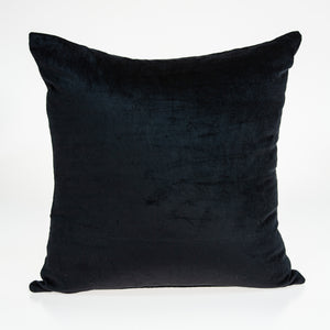 22" Black Cotton Blend Solid Color Throw Pillow
