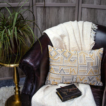 14 X 20 Beige Zippered 100% Cotton Throw Pillow