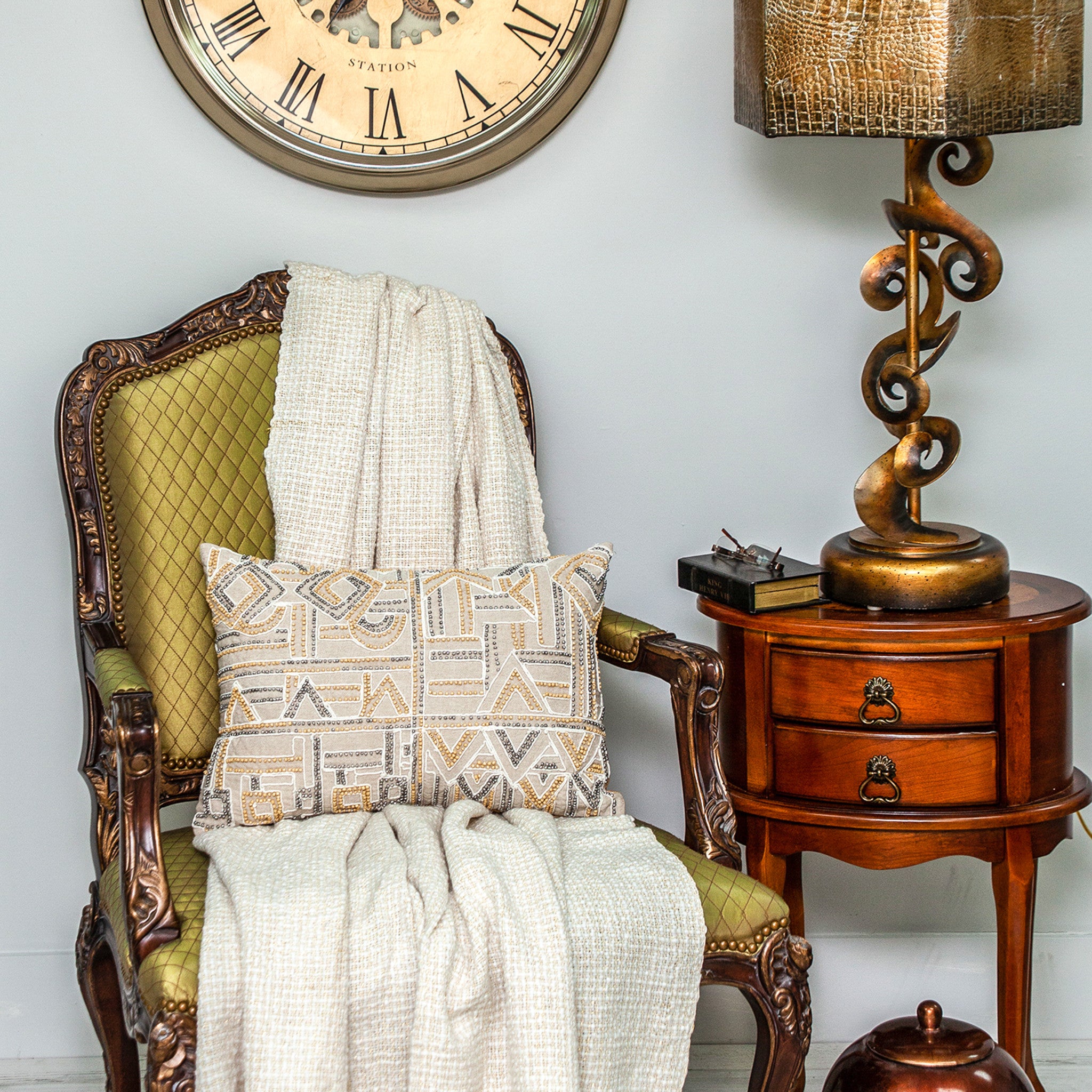 14 X 20 Beige Zippered 100% Cotton Throw Pillow