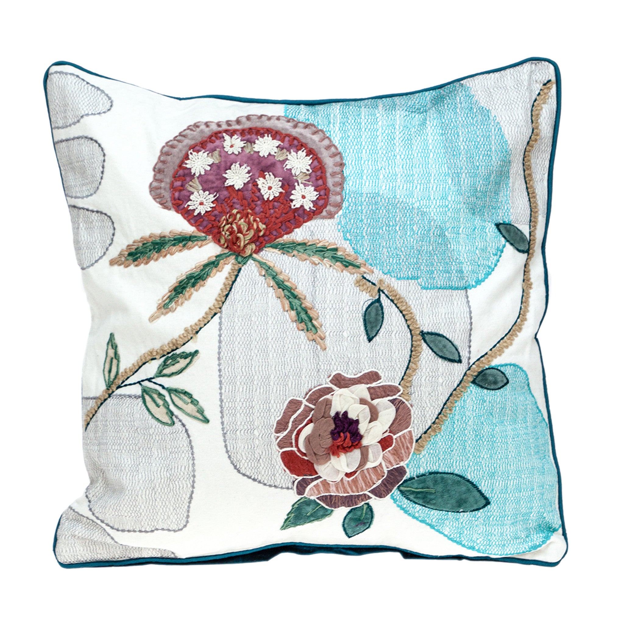 18 X 18 White Zippered 100% Cotton Throw Pillow