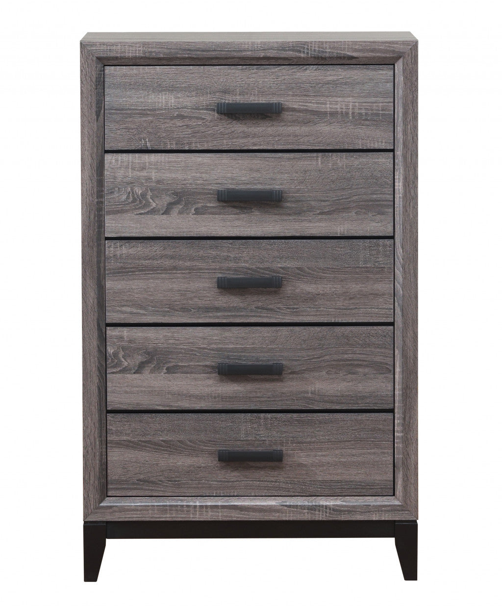 31" Grey Solid Wood Five Drawer Standard Chest