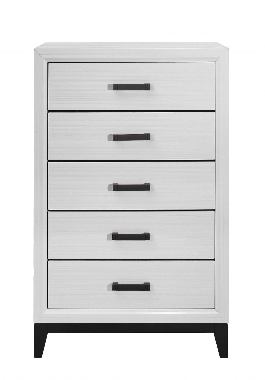 31" White Solid Wood Five Drawer Standard Chest
