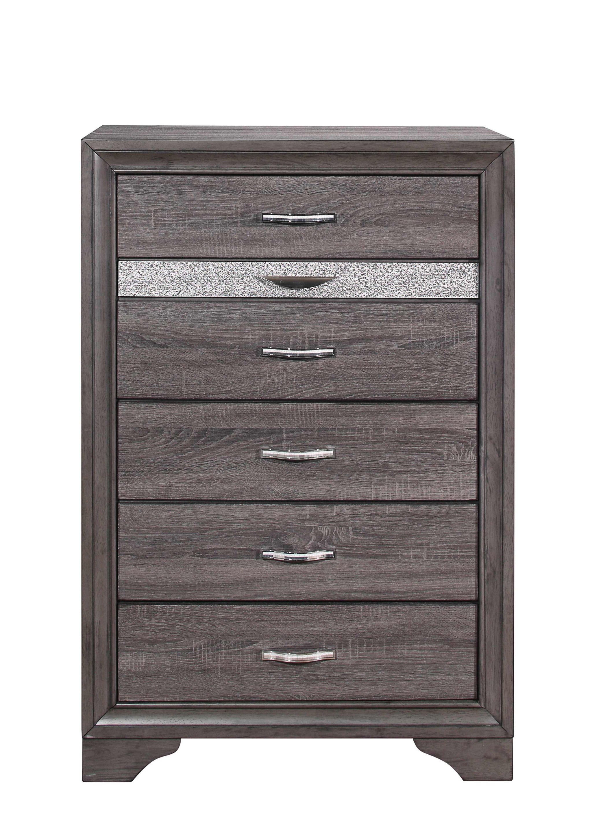 Grey Wood Six Drawer Standard Chest 35"