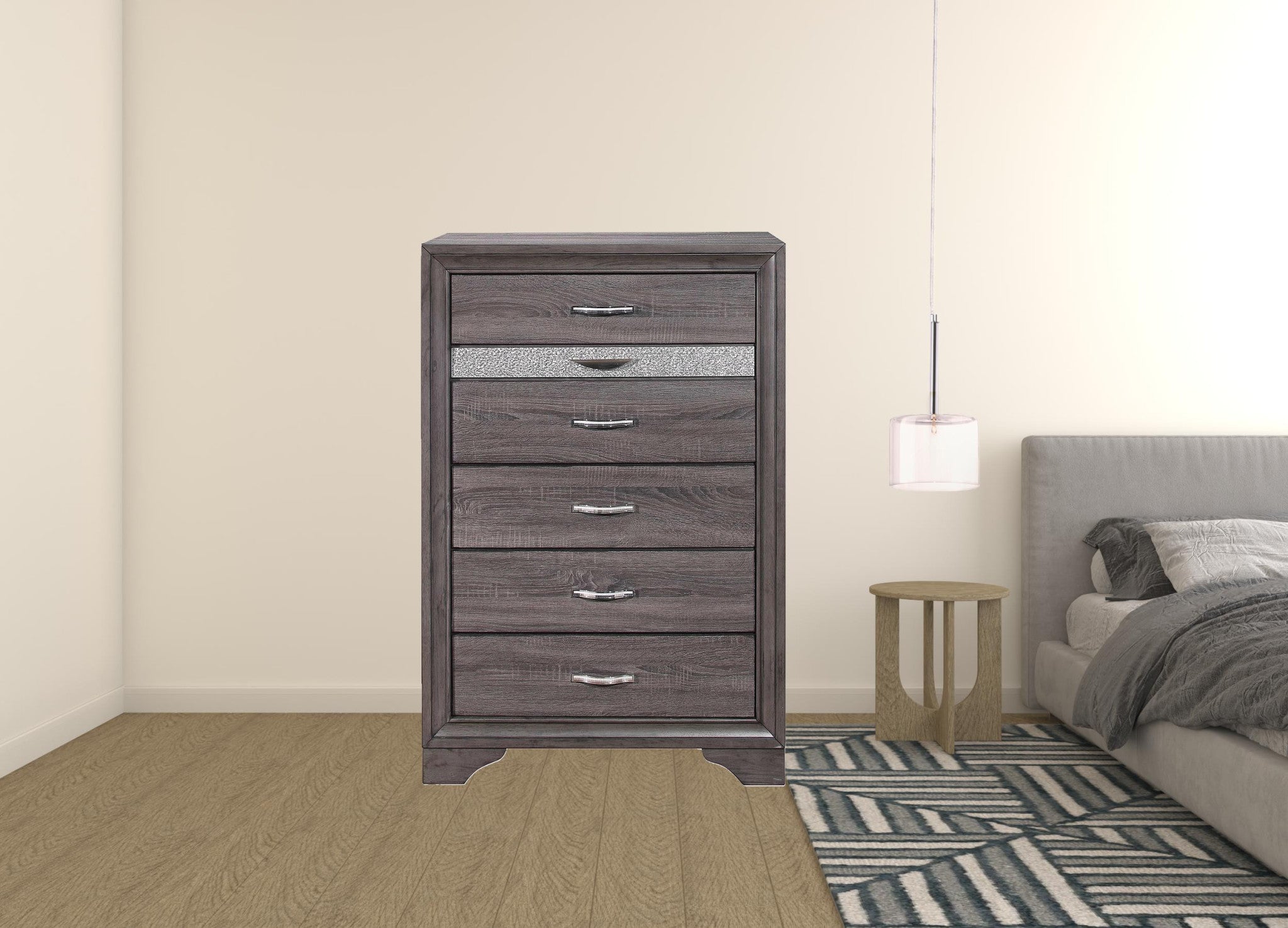 Grey Wood Six Drawer Standard Chest 35"