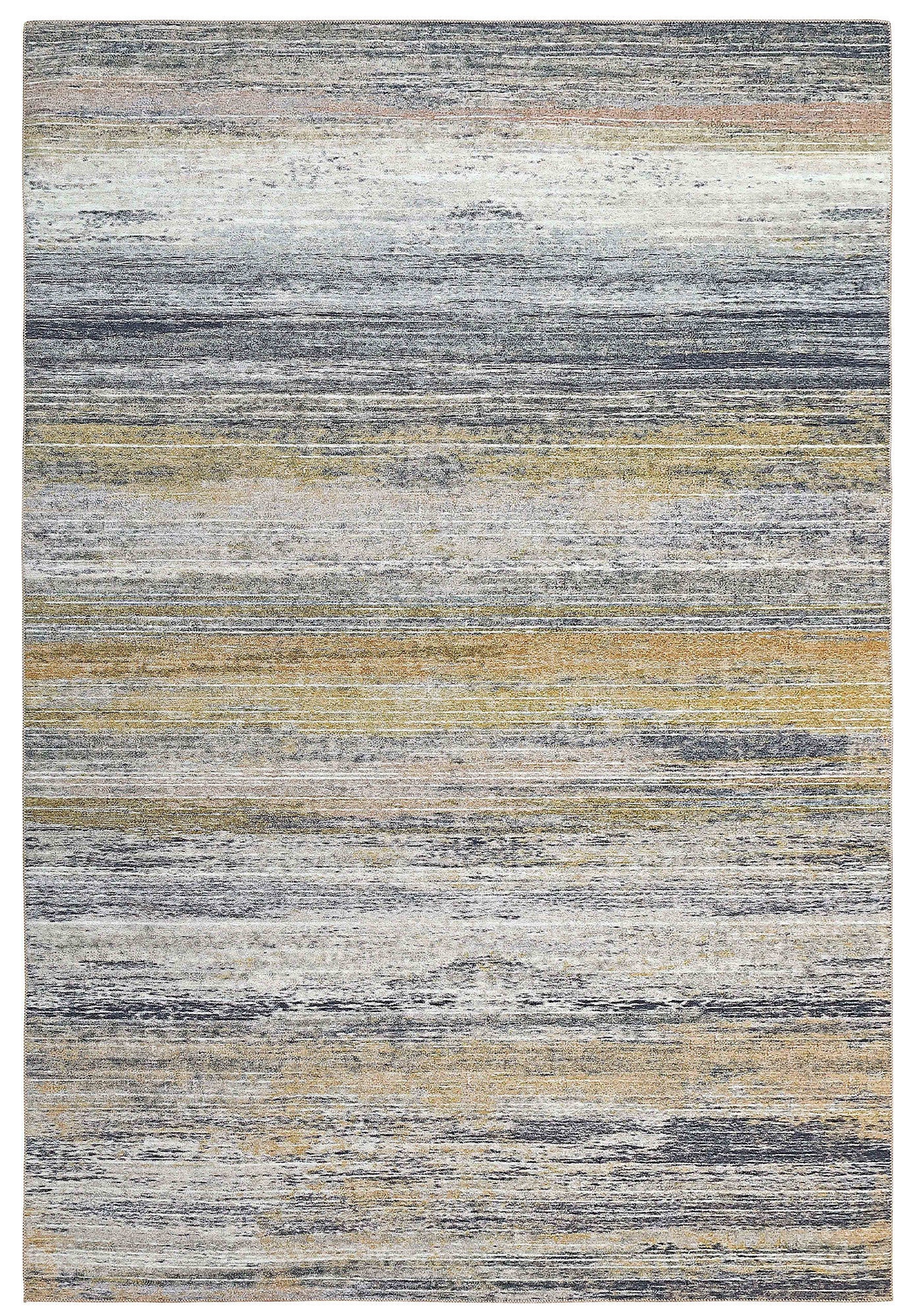 4' X 6' Gold Abstract Stain Resistant Area Rug