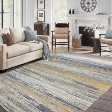 8' X 11' Gold Abstract Stain Resistant Area Rug