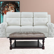 Dark Grey and Dark Brown Tufted Leather Coffee Table 34.5