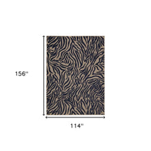 10' X 13' Navy Abstract Non Skid Indoor Outdoor Area Rug