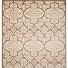10' X 13' Cream Ikat Non Skid Indoor Outdoor Area Rug
