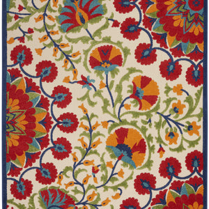 10' X 13' Red Toile Non Skid Indoor Outdoor Area Rug