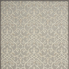 10' X 13' Natural Damask Non Skid Indoor Outdoor Area Rug