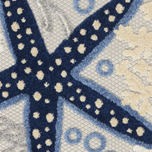 2' X 10' Blue And Grey Animal Print Non Skid Runner Rug