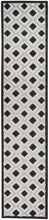 Black And White Gingham Non Skid Indoor Outdoor Runner Rug - 2' X 10'