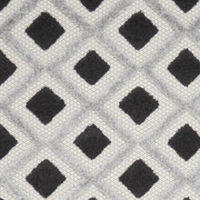 Black And White Gingham Non Skid Indoor Outdoor Runner Rug - 2' X 10'