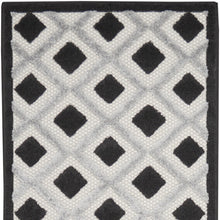 2' X 12' Black And White Gingham Non Skid Indoor Outdoor Runner Rug