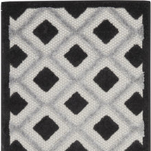 Black And White Gingham Non Skid Indoor Outdoor Runner Rug - 2' X 8'