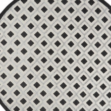 Black And White Round Gingham Non Skid Indoor Outdoor Area Rug - 8' x 8'