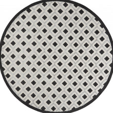 Black And White Round Gingham Non Skid Indoor Outdoor Area Rug - 8' x 8'