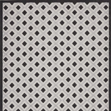 10' X 13' Black And White Gingham Non Skid Indoor Outdoor Area Rug