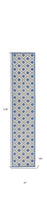 Blue And Grey Gingham Non Skid Indoor Outdoor Runner Rug - 2' X 10'