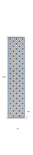 Blue And Grey Gingham Non Skid Indoor Outdoor Runner Rug - 2' X 12'
